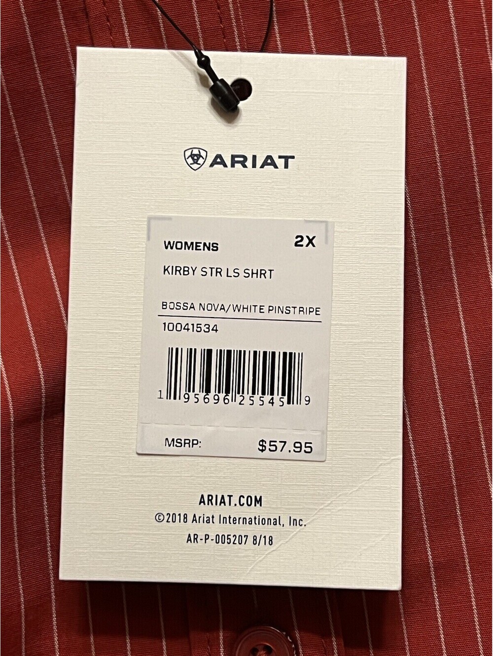 Ariat Women’s Kirby Stretch Shirt Bossa Nova White Pinstripe Flip Cuff Size 2XL - Picture 4 of 5